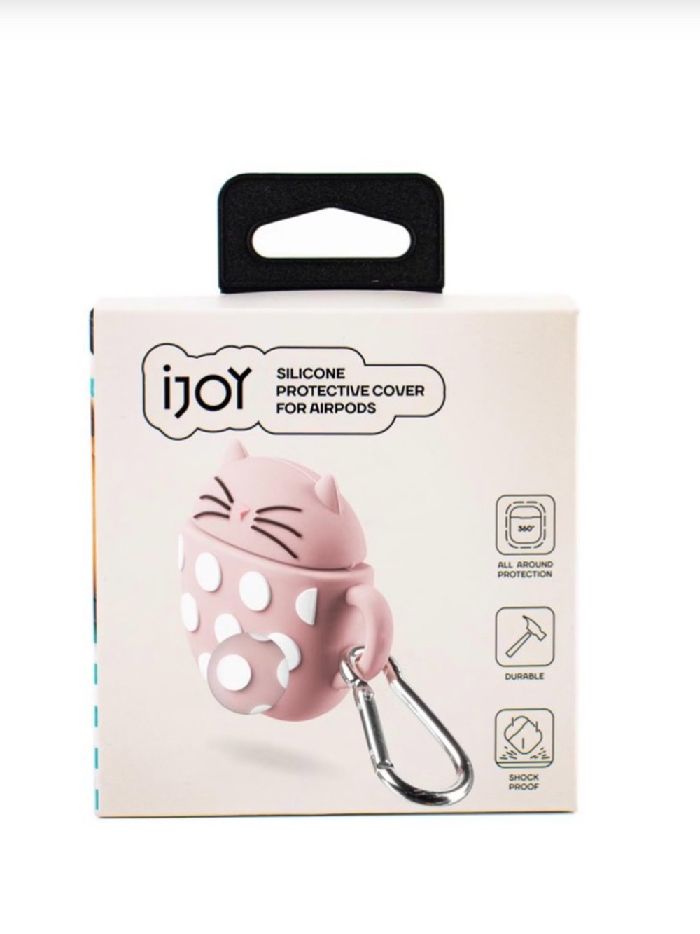 iJoy Pink Silicone Cat AirPods Protective Cover